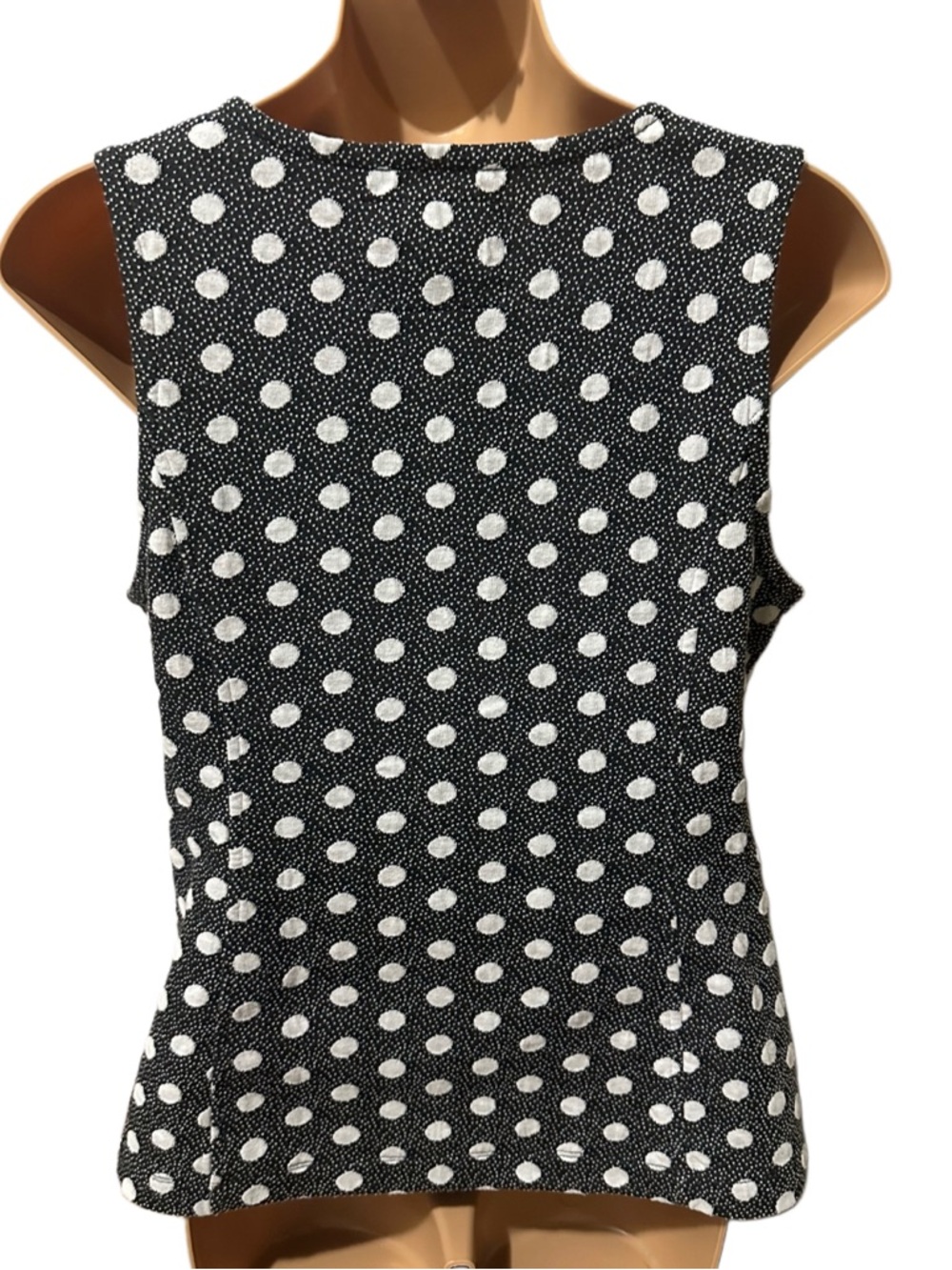 Anthropologie Maeve Black & White Polka Dot V-Neck Tank - Picture 3 of 7